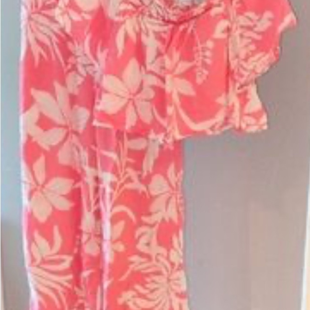 Pink and White Floral two piece jumpsuit with Breezy Fit
